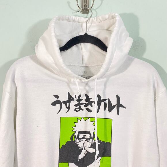 Naruto Shippuden Men's White Graphics Pullover Hoodie Size S - Picture 2 of 9